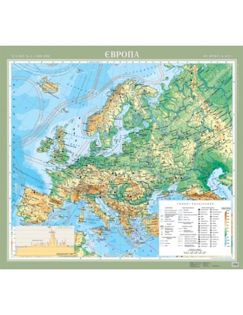 Європа. Фізична карта